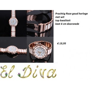 Rosé goud horloge met wit
